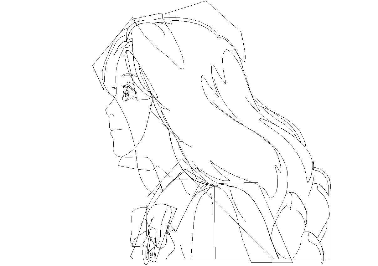 Illustration 2D mode tracé d'une jeune fille blonde