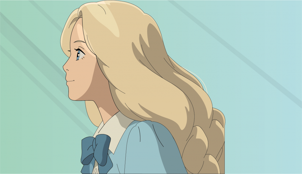 Illustration 2D d'une jeune fille blonde au yeux bleues réalisé par Marina ANASSOU