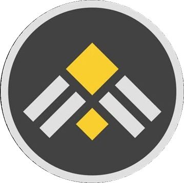 Logo du logiciel Gantt avec un contour blanc sur fond noir, formé par deux carrés jaunes et quatre rectangles blancs en forme d’abeille.